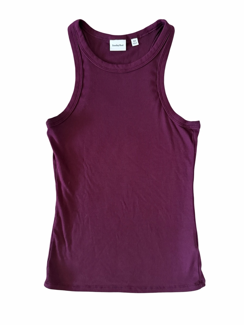 Aritzia Sunday Best High Neck Ribbed Tank Top